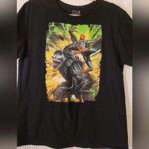 Marvel Black Shirt with Spider-Man and Venom Design
